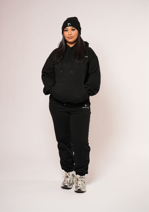 Classic Cozy Sweatsuit Set- Black