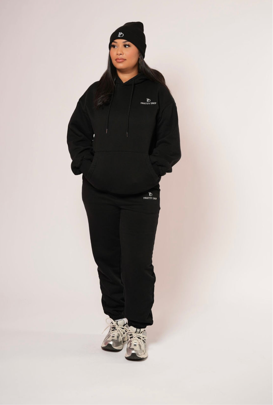 Classic Cozy Sweatsuit Set- Black
