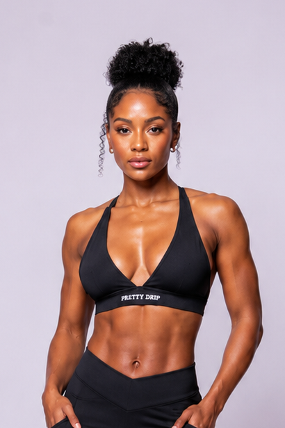 SoftBalance™️ Triangle Bralette- Black Ice
