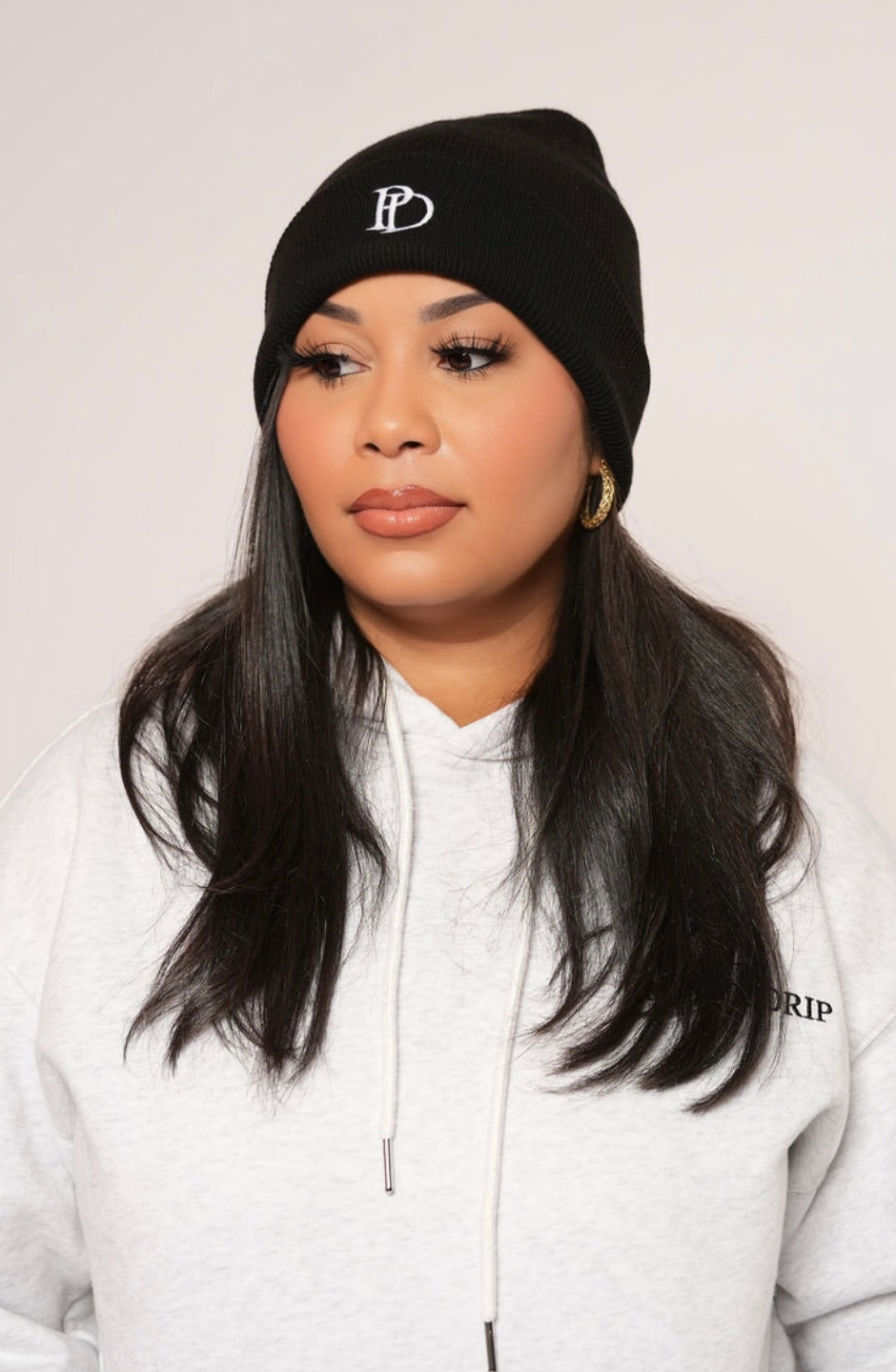 Pretty Drip Black PD Beanie