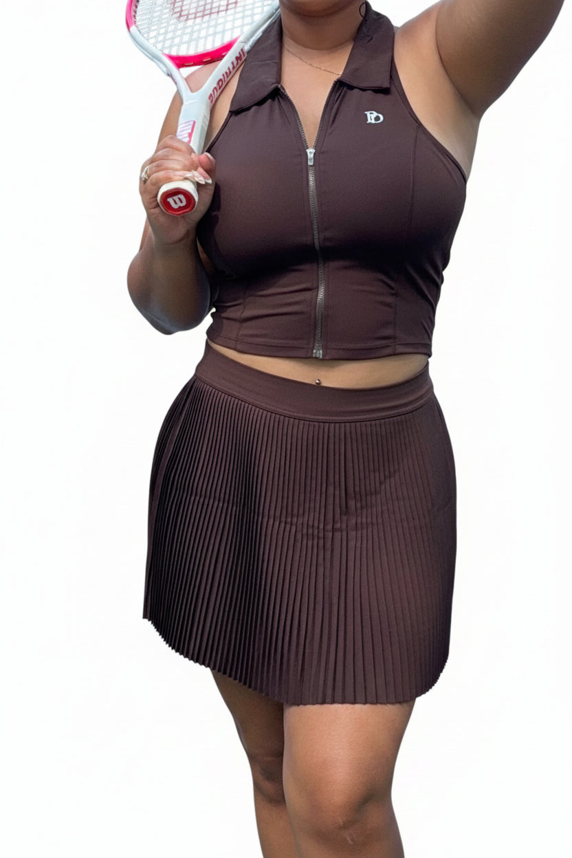 Courtside Top- Cocoa